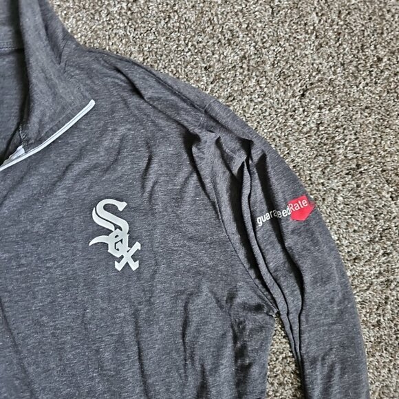 Coyote Chicago White Sox Quarter Zip SZ XL Gray Lightweight Collared Sweatshirt - Picture 4 of 7